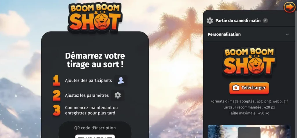 Boom Boom Shot logiciel de tirage au sort