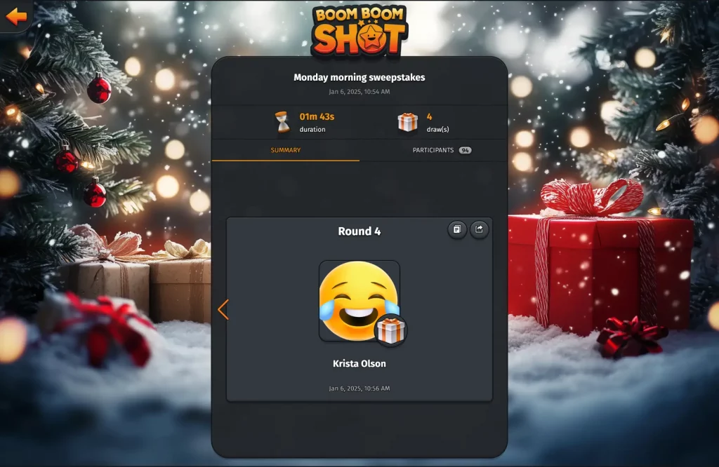 🔗 Sharing your sweepstakes results